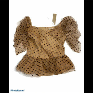 NWT Do+Be Polka Dot Peplum Style Top Sz S
